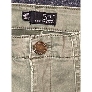 BBJ Los Angeles Olive Green Cargo Pants 30 Waist Cotton Blend Juniors 11